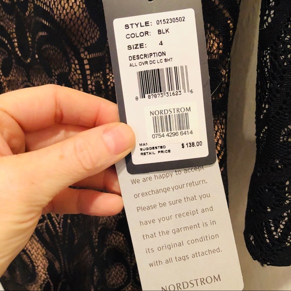 Adrianna Papell Black Lace Sleeve Dress NWT 4P 12 - Picture 3 of 8